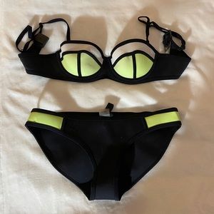 Triangl Poppy yellow black bikini